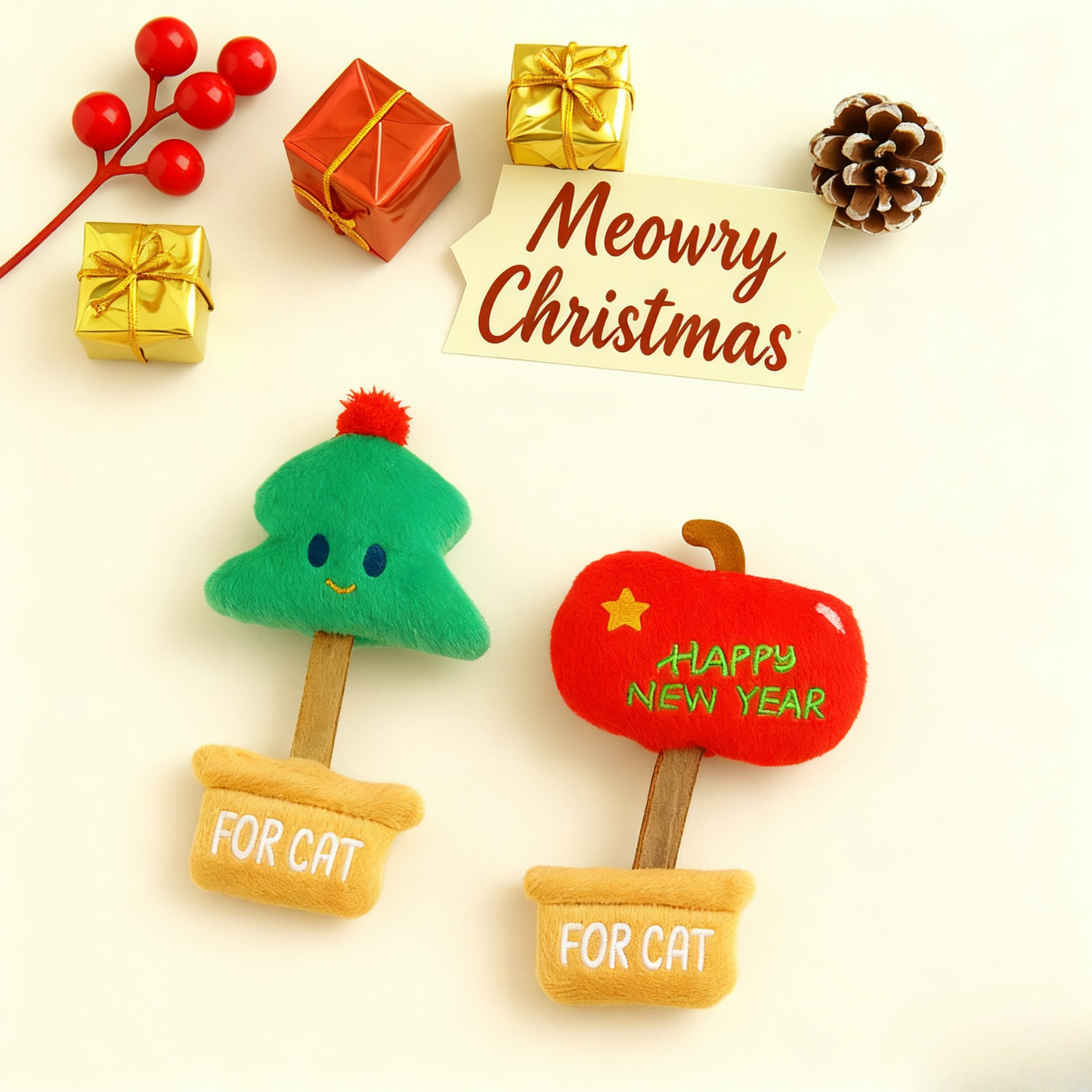 PawLikee Meowry Christmas Silvervine Cattoy
